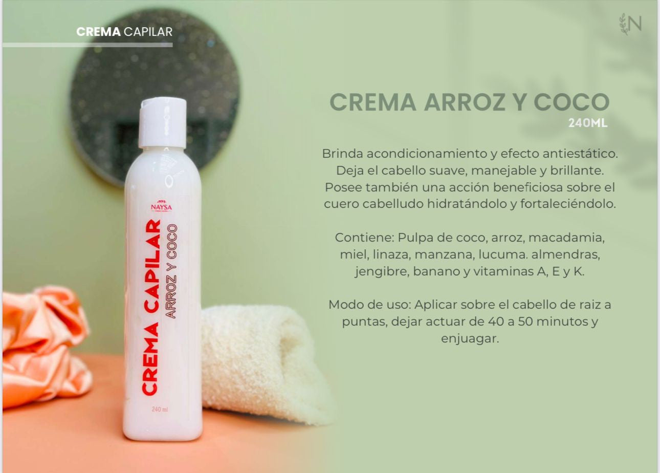 Crema Capilar Arroz Y Coco Naysa